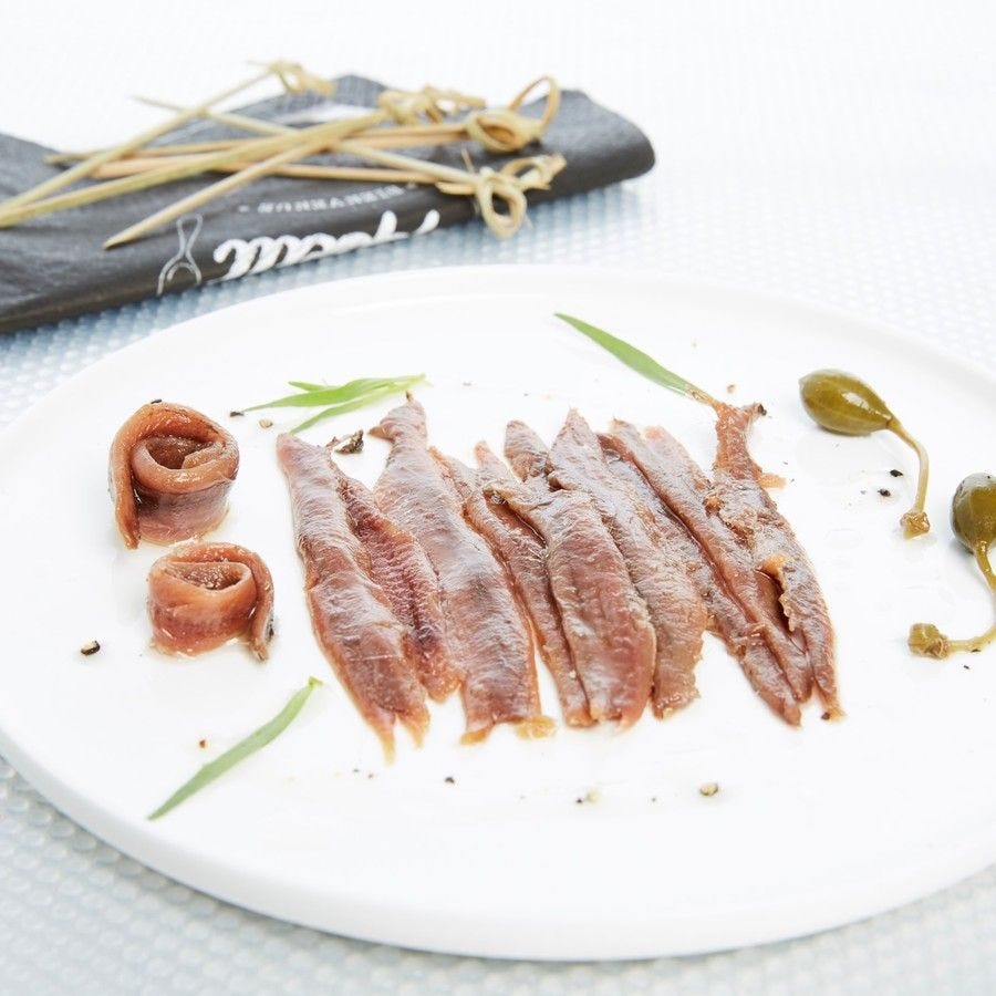 Filet d'anchois à l'huile boquerones ail