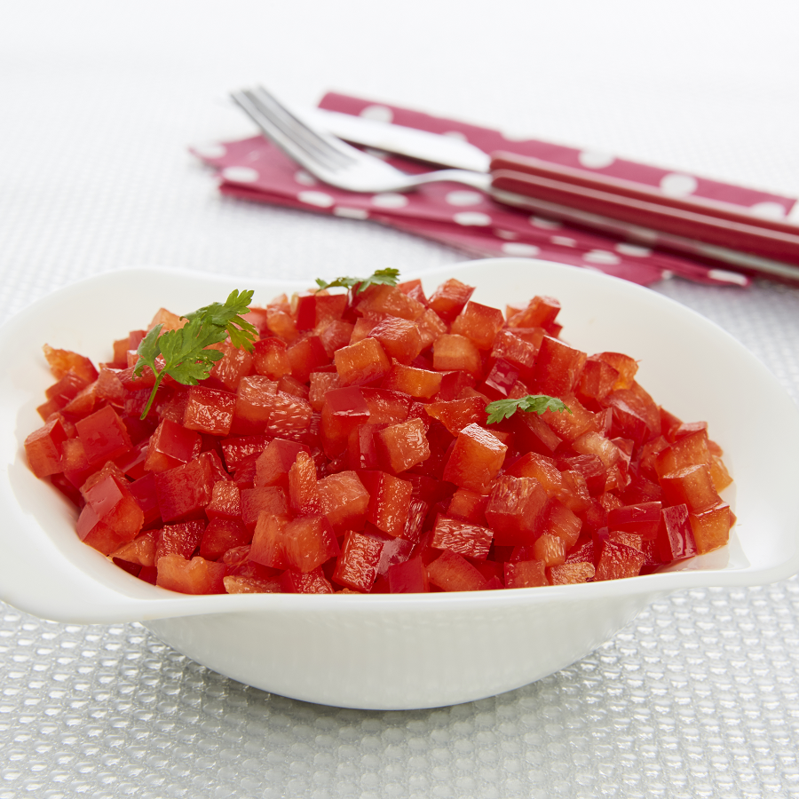 Poivron rouge en cubes 