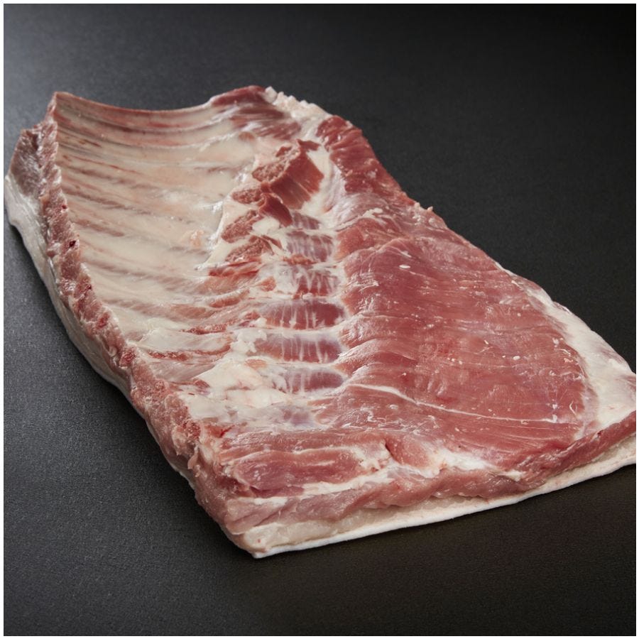 Poitrine de porc demi-sel avec os