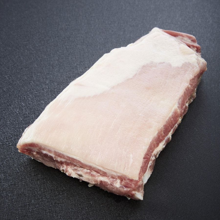 Travers de poitrine de porc avec os demi-sel Bretagne