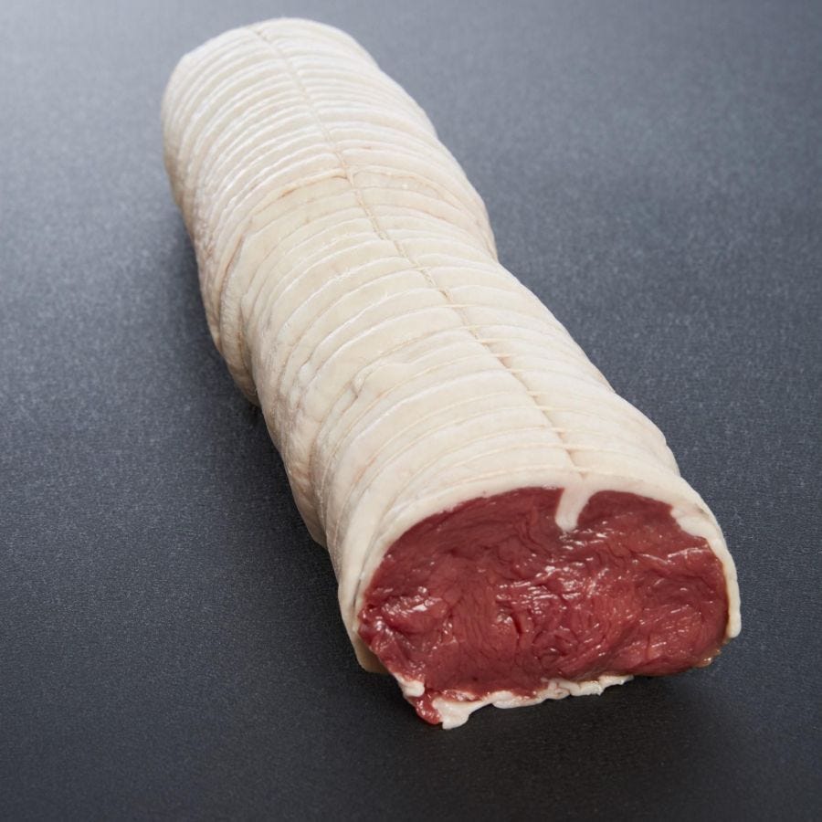 Cœur rumsteak bœuf façon tournedos avec barde ficelé