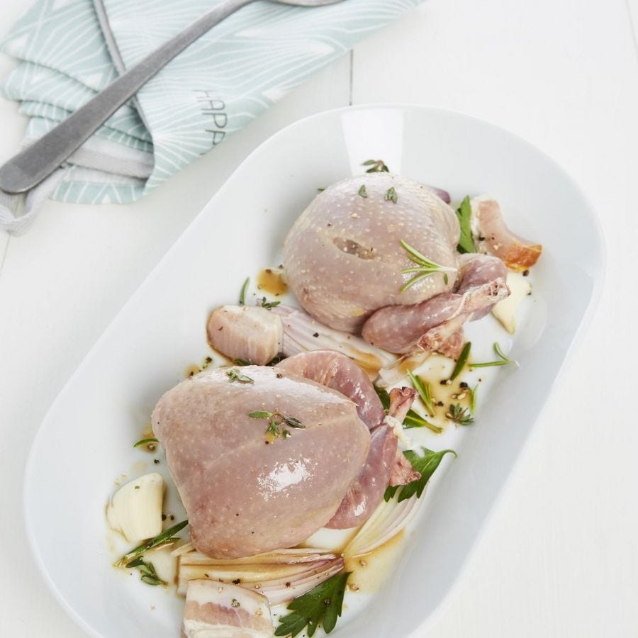 Caille crapaudine farcie foie gras
