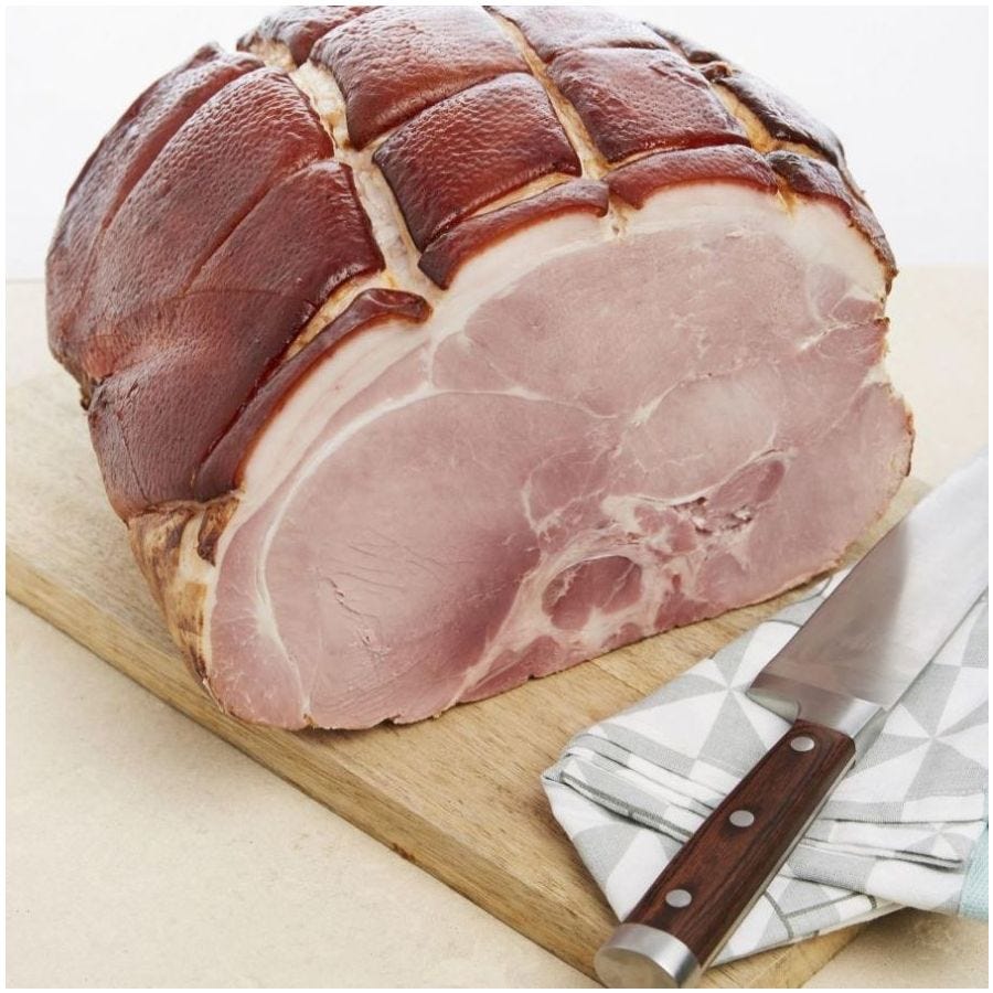 Jambon cuit supérieur braisé avec os