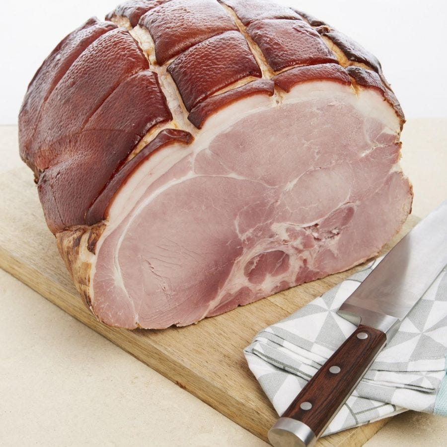 Jambon cuit supérieur braisé avec os