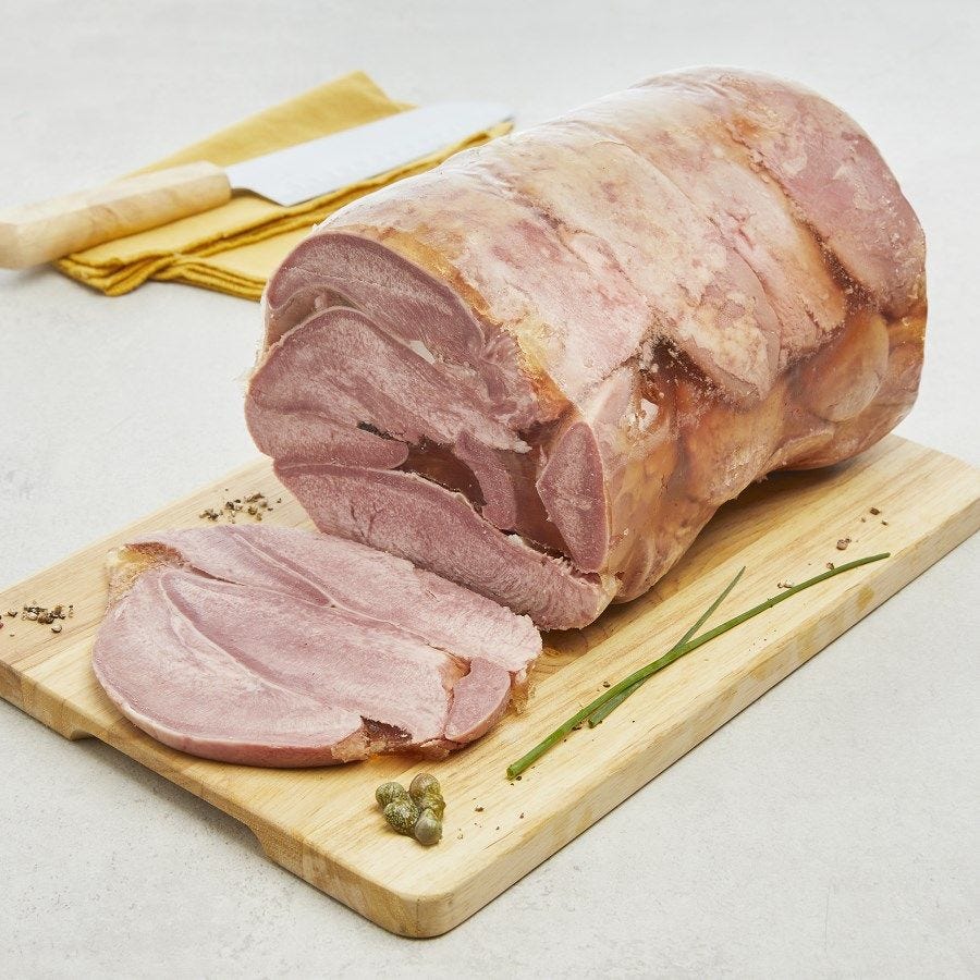 Langue de porc en pain cuite