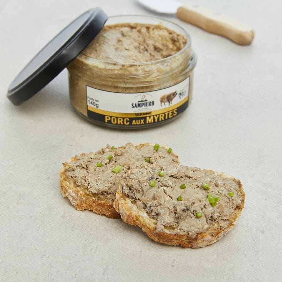 Pâté de porc aux myrtes en bocal