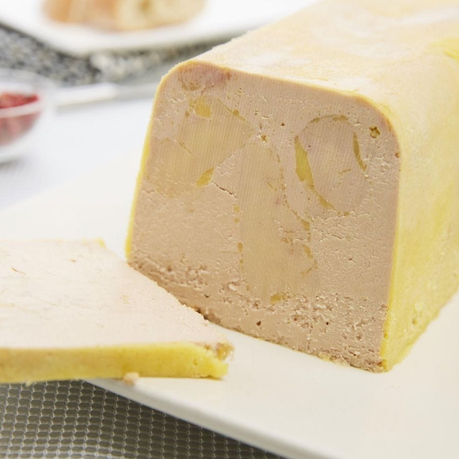 Bloc de foie gras de canard tranché