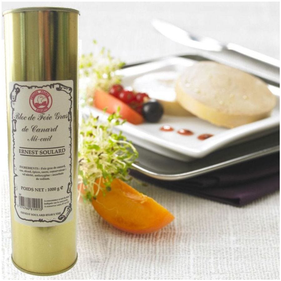 Bloc de foie gras de canard 30% morceaux mi-cuit  