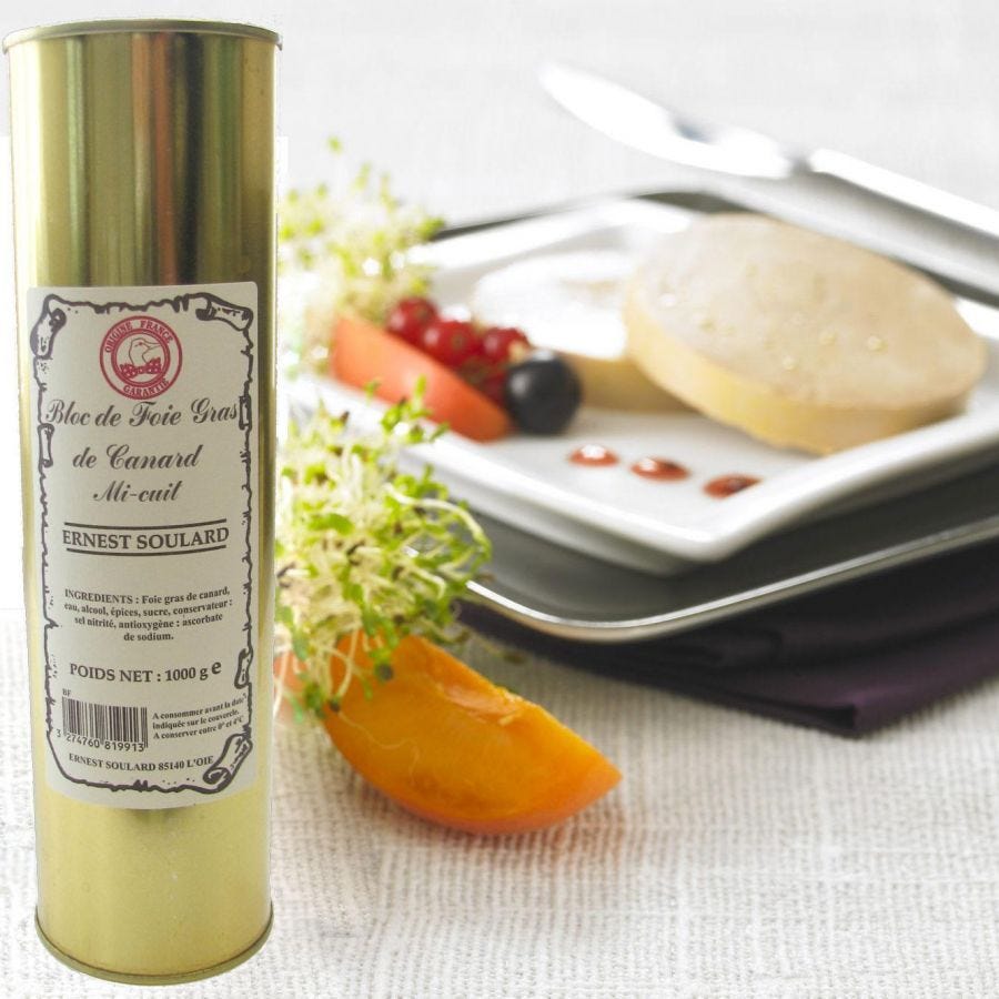 Bloc de foie gras de canard 30% morceaux mi-cuit 1 kg
