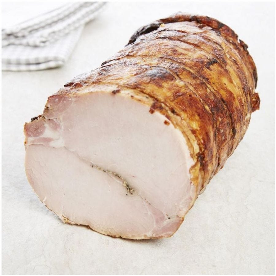 Rôti de porc cuit supérieur ficelé