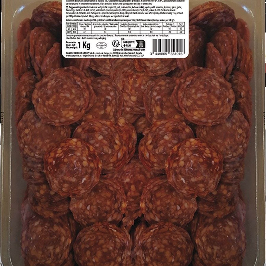 Pepperoni porc tranché 
