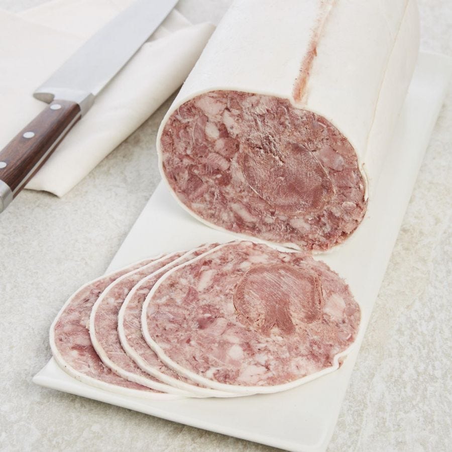 Tête roulée avec langue bardée France