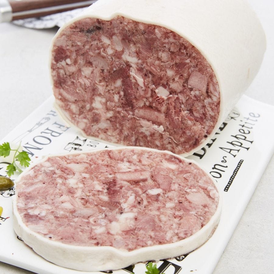 Tête de porc roulée bardée France