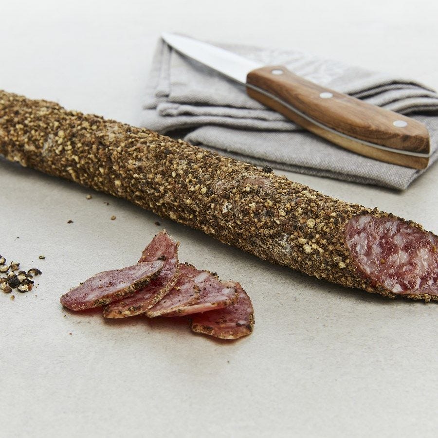 Saucisse sèche au poivre artisanale