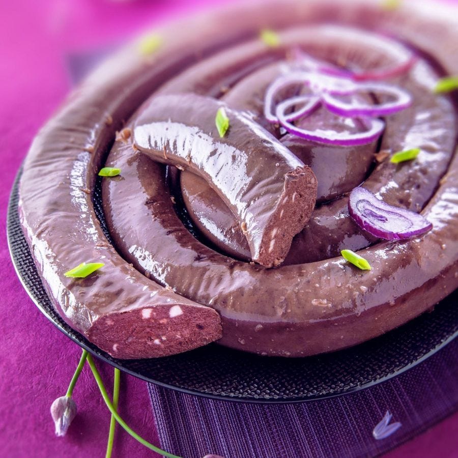 Boudin noir aux oignons à l'ancienne en brasse