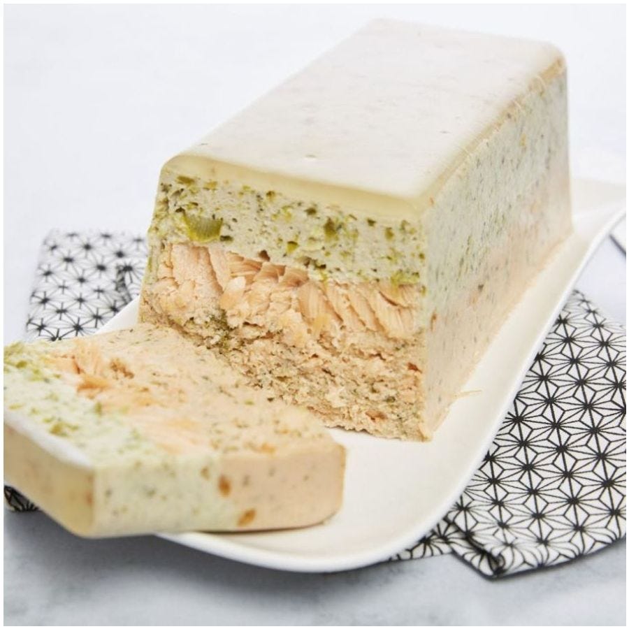 Terrine de filet de saumon à la mousse d'asperge