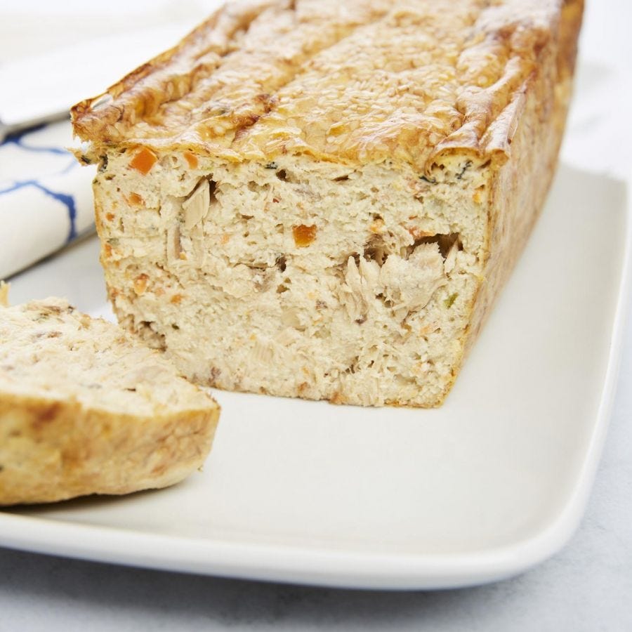 Pain de maquereau et vin blanc doré au four