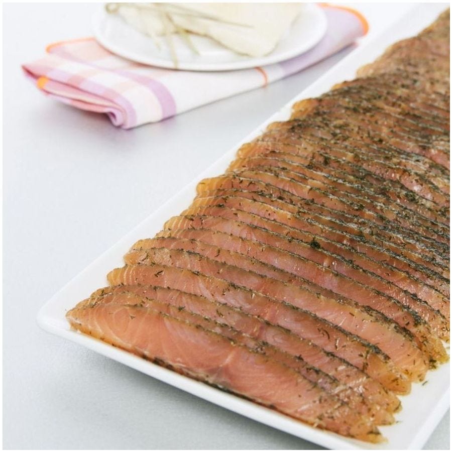 Emincé de saumon fumé aneth et citron