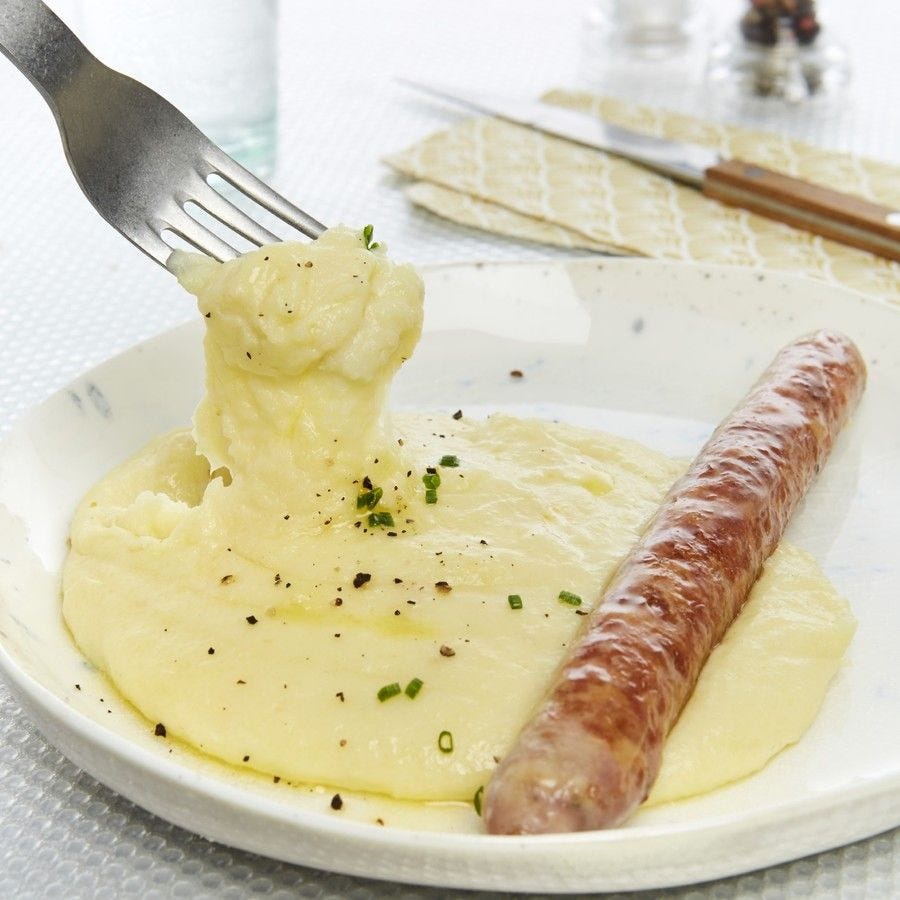 Aligot de l'Aubrac et saucisse de Toulouse