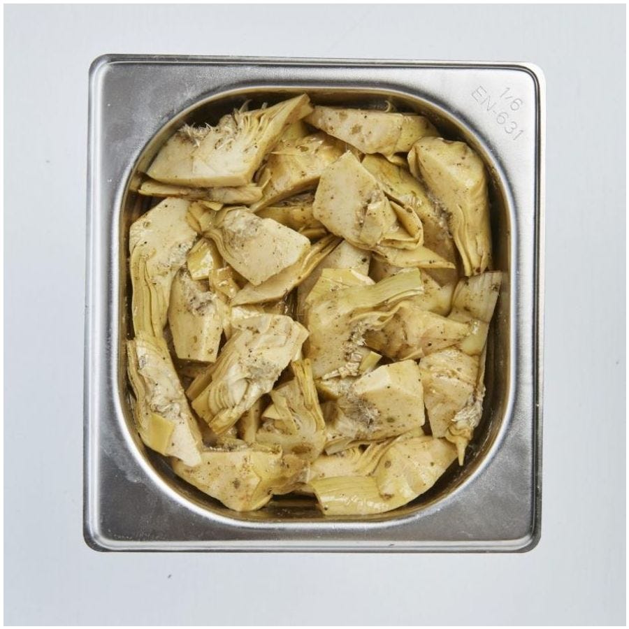 Cœur d'artichaut confit au basilic