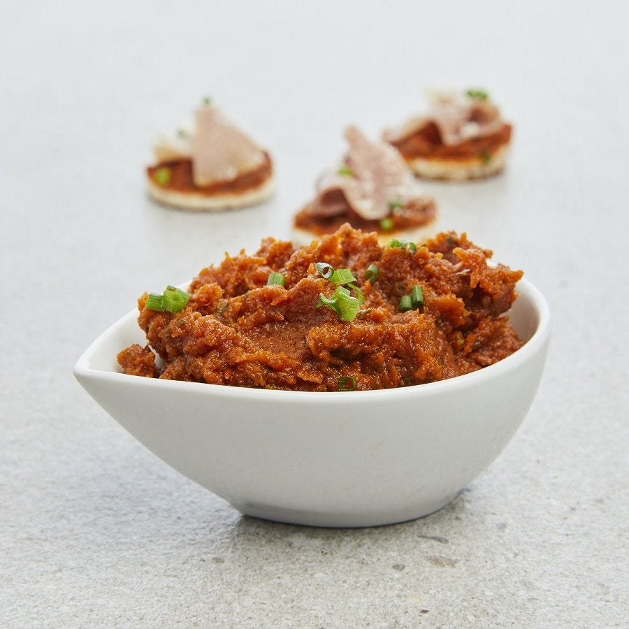 Tailla de tomates confites au basilic