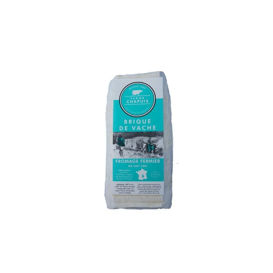 Brique de vache nature au lait cru