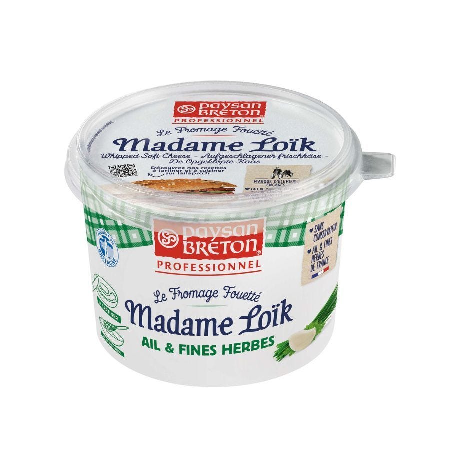 Fromage fouetté Mme Loïk ail et fines herbes