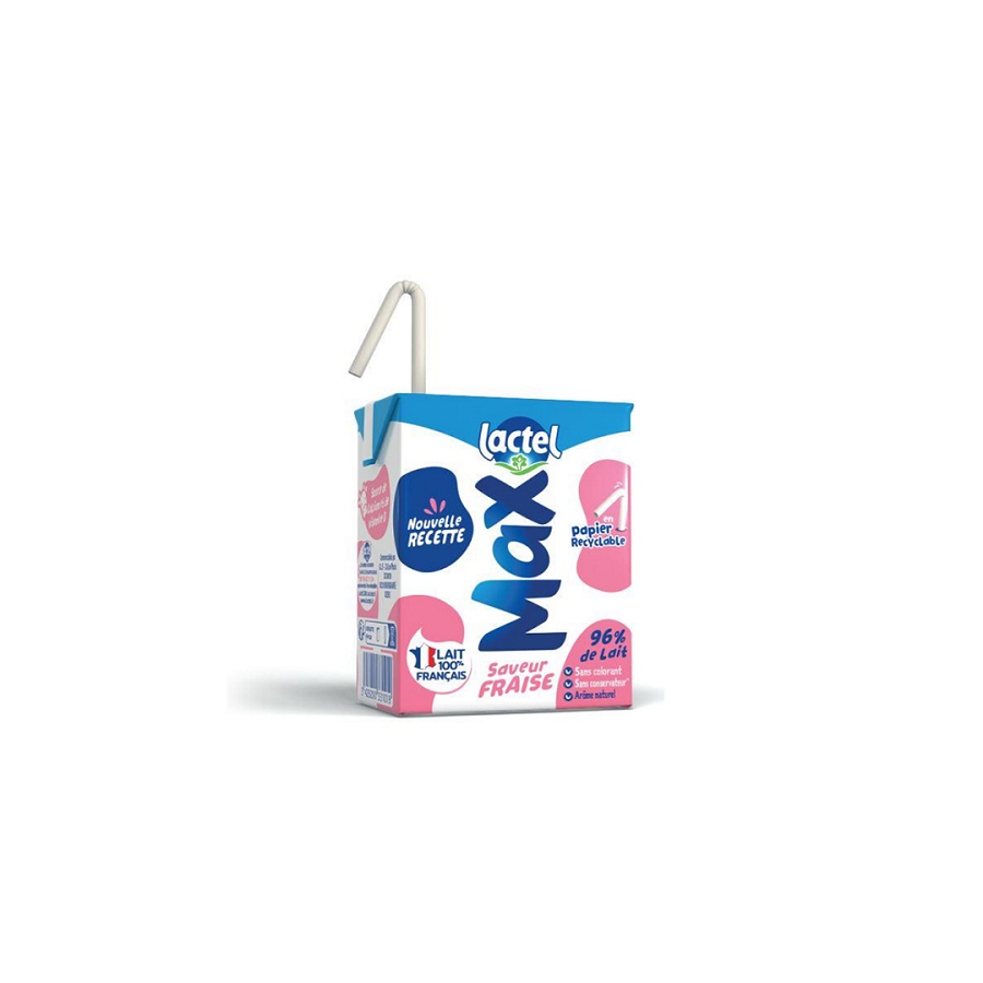 Lait écrémé arôme fraise UHT