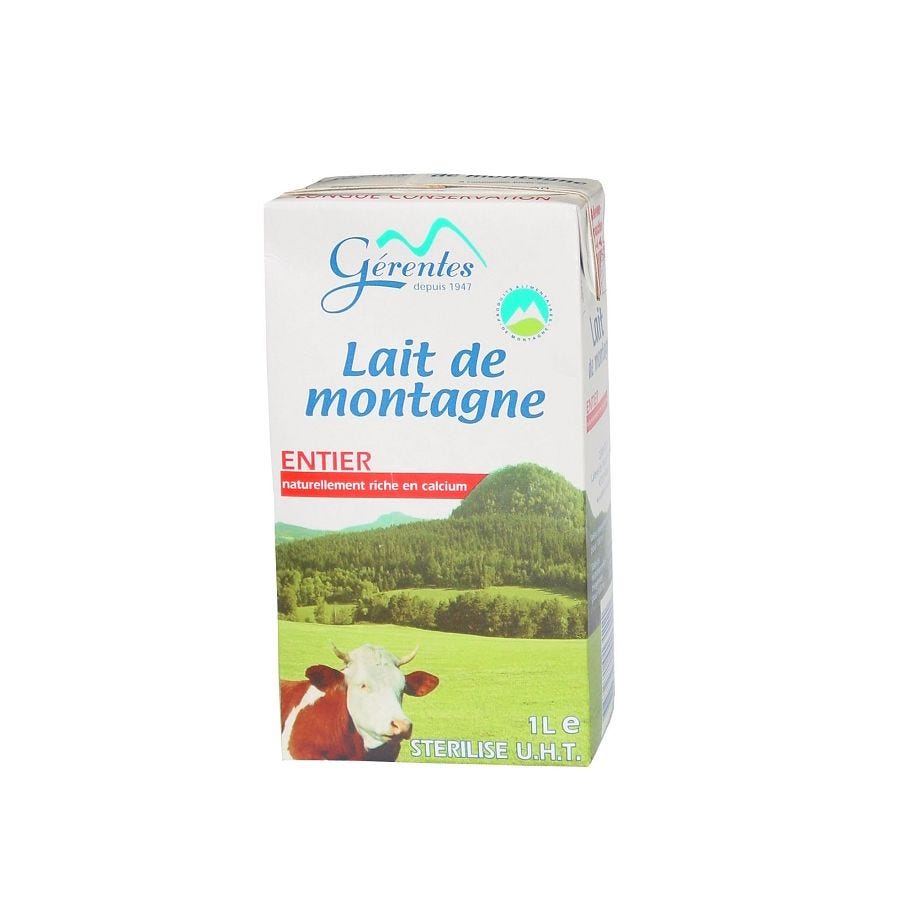 Lait entier de montagne UHT