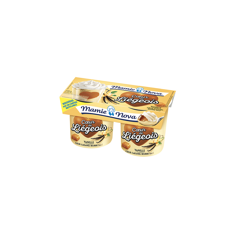 Crème dessert cœur liégeois vanille cœur cara. Gourmand