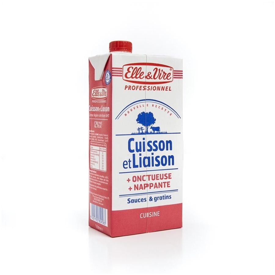 Crème légère liquide UHT 12% MG Cuisson et Liaison