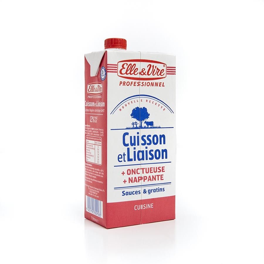 Crème légère liquide UHT 12% MG Cuisson et Liaison