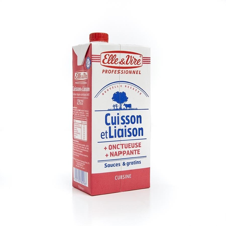 Crème légère liquide UHT 12% MG Cuisson et Liaison