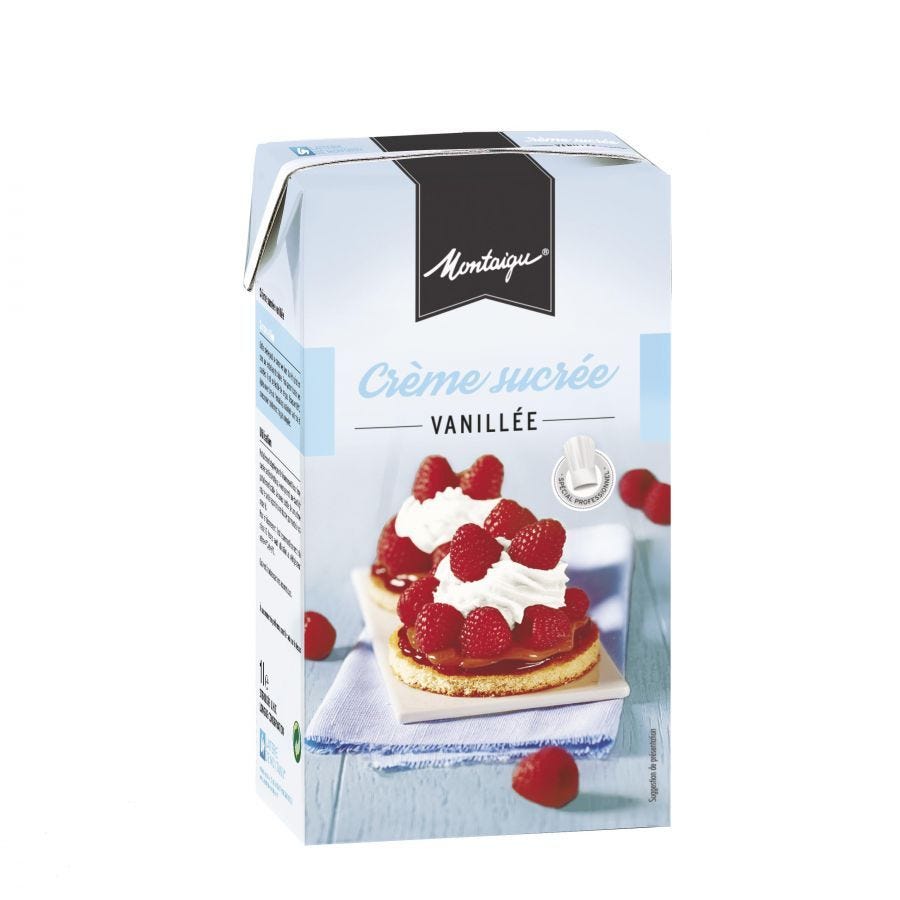 Crème liquide sucrée vanillée UHT 33% MG