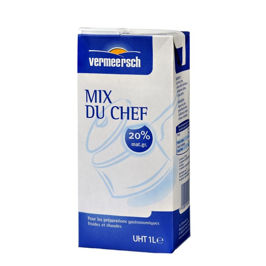 Crème légère liquide UHT 20% MG