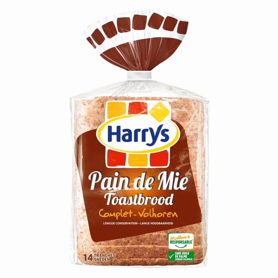 Pain de mie complet tranché