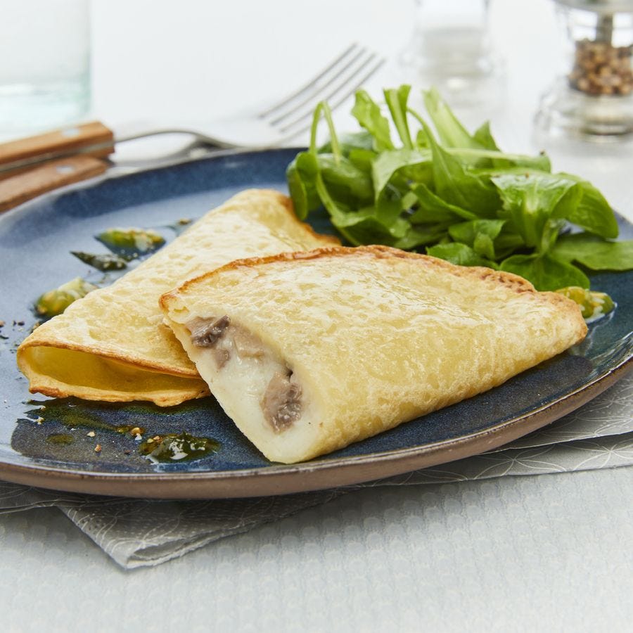 Crêpe aux champignons demi-lune