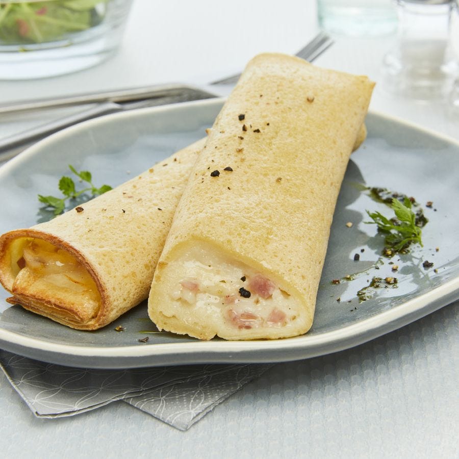 Crêpe à la paysanne roulée