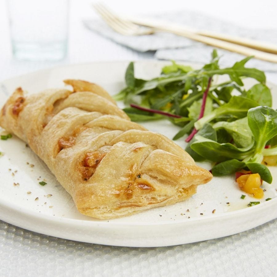 Tresse feuilletée aux légumes et à la mozzarella bio