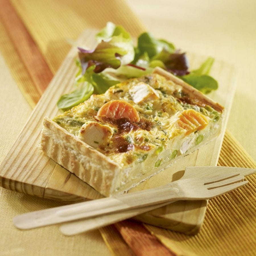 Tarte au poulet à la printanière teneur réduite en sel