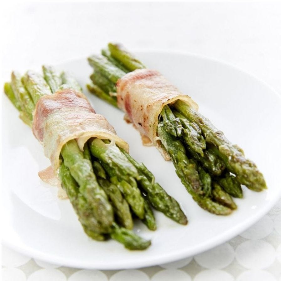 Fagot d'asperges lardées