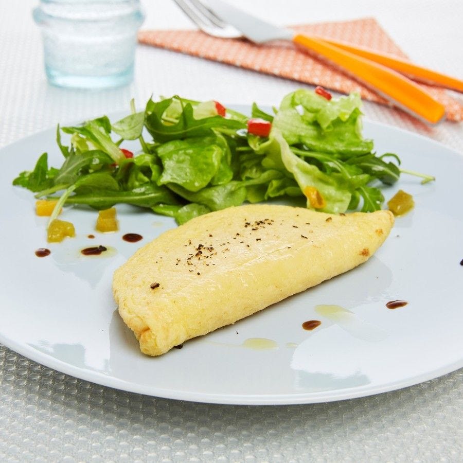 Omelette demi-lune nature pauvre en sel