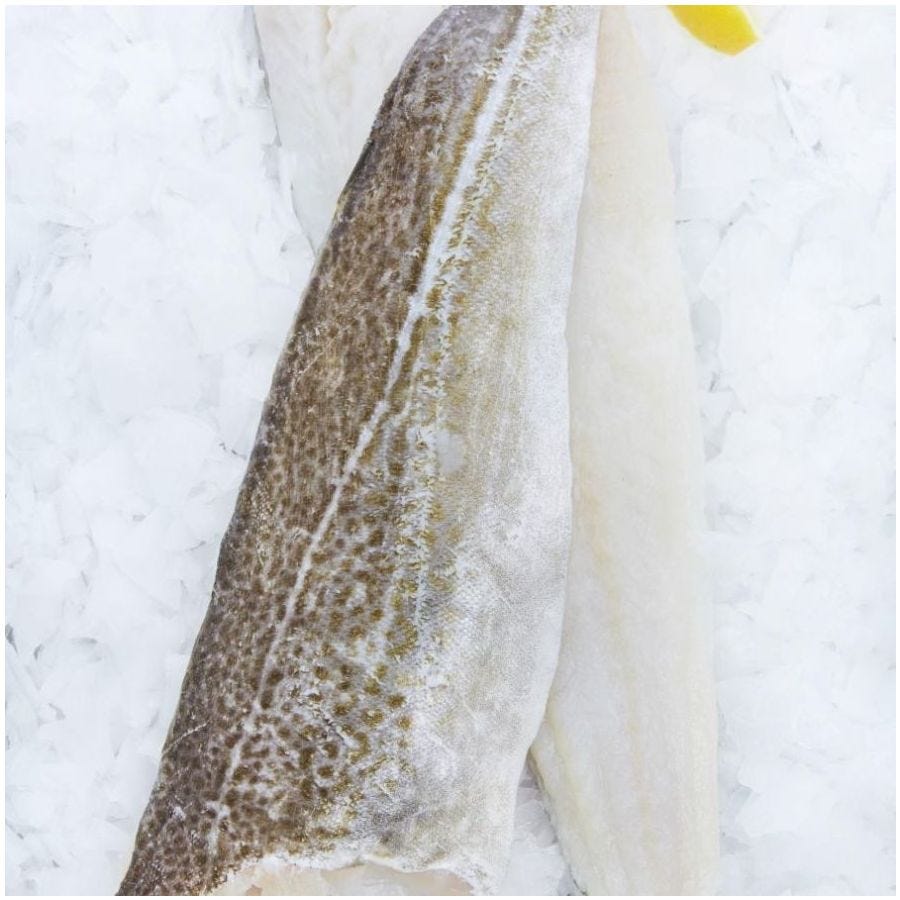 Filet de morue légèrement salé avec peau IQF