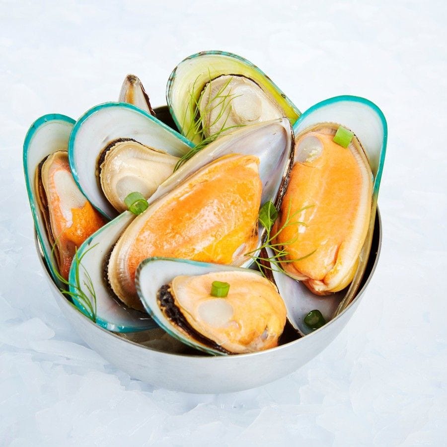 Moule d'élevage 1/2 coquille cuite 60/80 IQF
