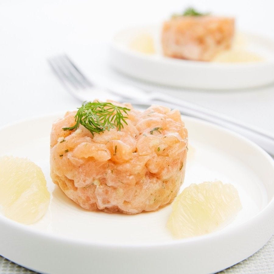 Tartare de saumon au citron et à la ciboulette