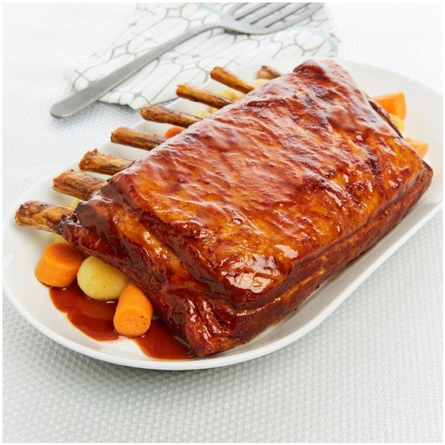 Poitrine de porc manchonnée marinée barbecue