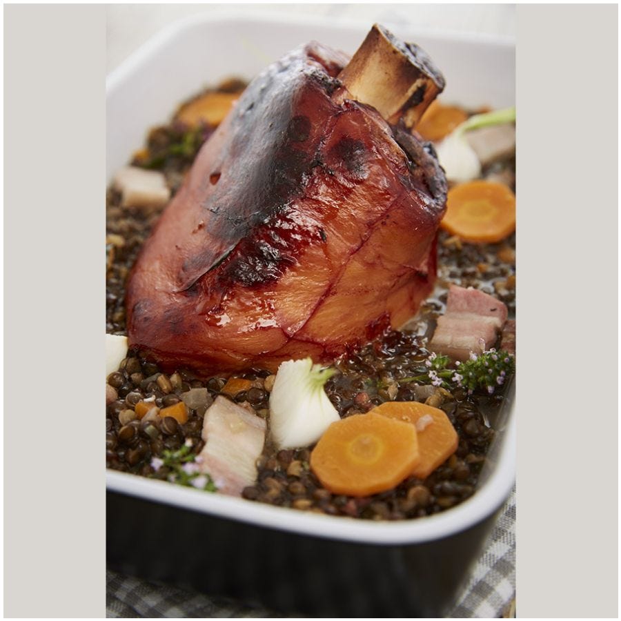 Jarreton de porc braisé à la bière