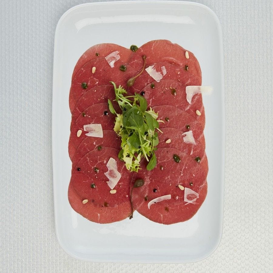 Carpaccio de boeuf race Aubrac