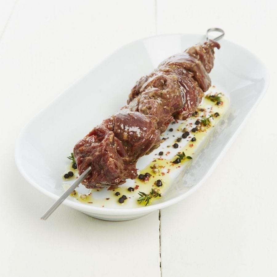 Brochette de bœuf du boucher marinée aux échalotes