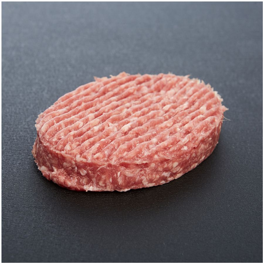 Steak haché de bœuf oblong strié race Charolaise 15% MG